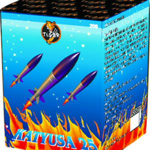 Katyusa tűzijáték telep 25 lövéssel, rövid, pörgős show