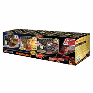 BIG BOX tűzijáték telep 3x25 lövéssel, 25 mm kaliberrel