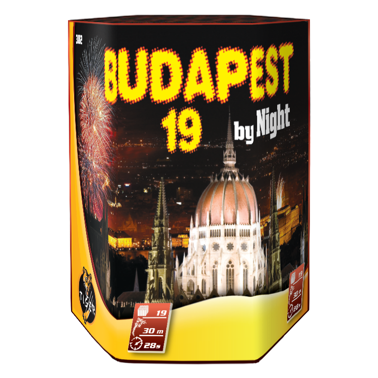 Budapest by Night tűzij&aacute;t&eacute;k telep &ndash; 19 l&ouml;v&eacute;s, F2 kateg&oacute;ri&aacute;s