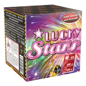 Lucky Stars tűzijáték telep 25 lövéssel, 20 mm kaliberrel, Tiger márkától