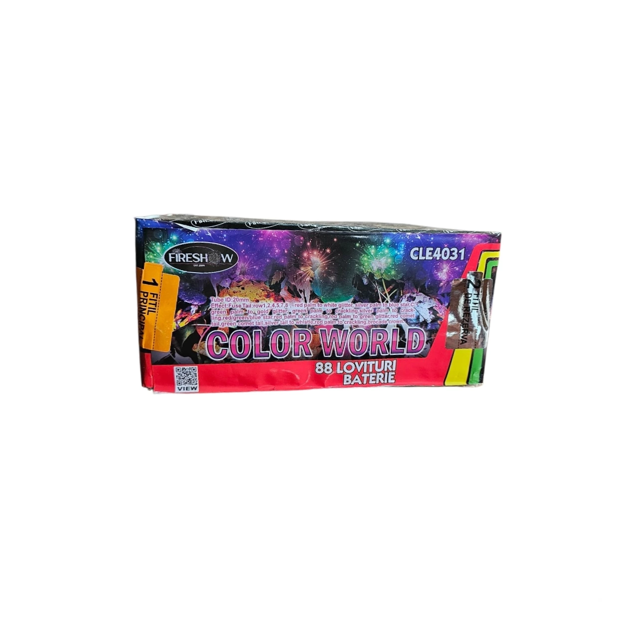 Color World tűzij&aacute;t&eacute;k telep 88 l&ouml;v&eacute;ssel, 20 mm-es kaliberrel, Fireshow m&aacute;rk&aacute;t&oacute;l