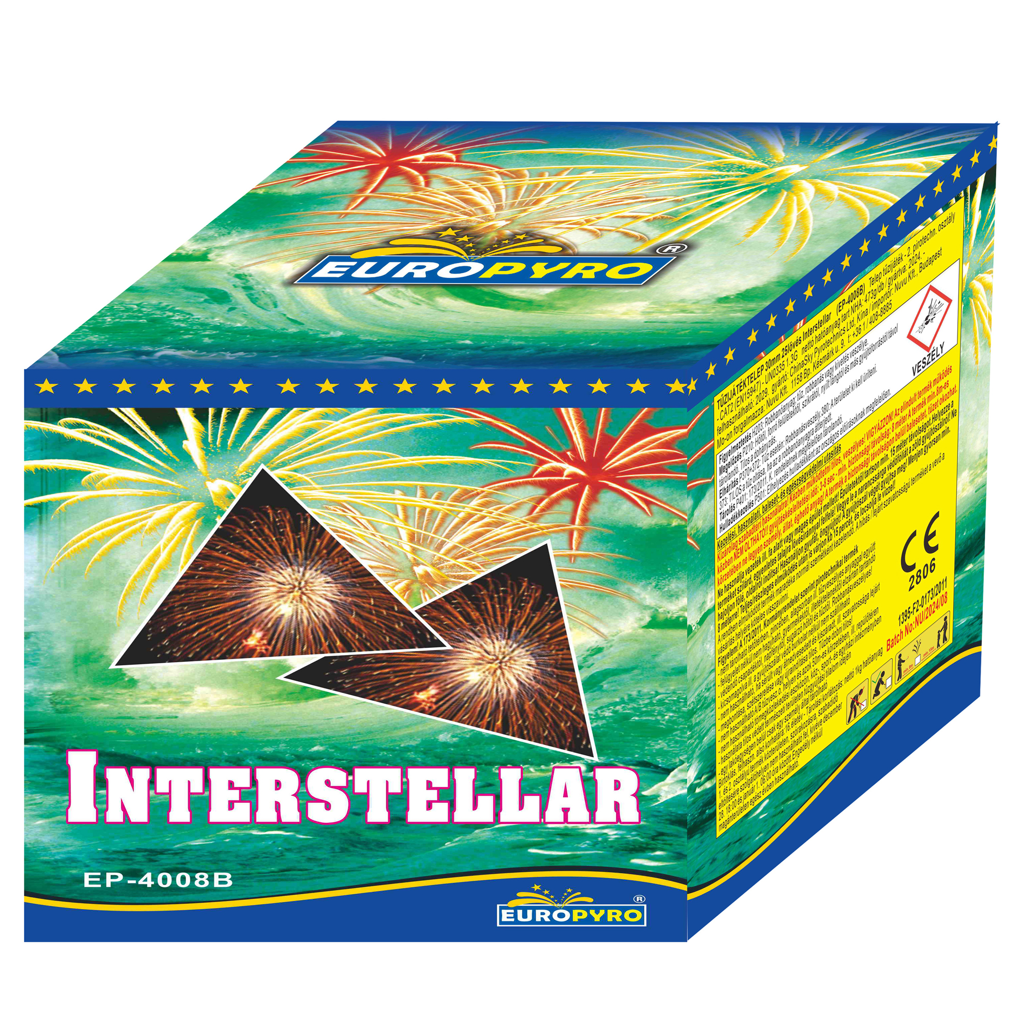 Interstellar tűzij&aacute;t&eacute;k telep &ndash; 25 l&ouml;v&eacute;s, 30 mm, F2