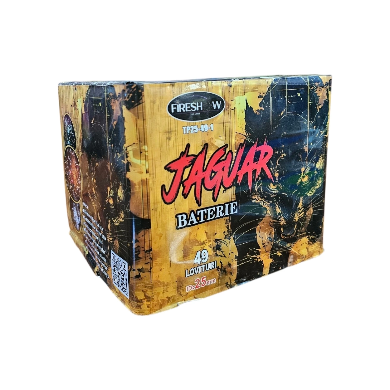 Jaguar tűzij&aacute;t&eacute;k telep 49 l&ouml;v&eacute;ssel, 25 mm kaliberrel, Fireshow m&aacute;rk&aacute;t&oacute;l