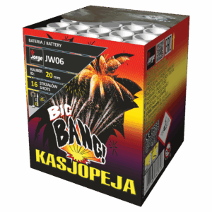 Kasjopeja tűzijáték telep 16 lövéssel, 20 mm kaliberrel, Fireshow márkától