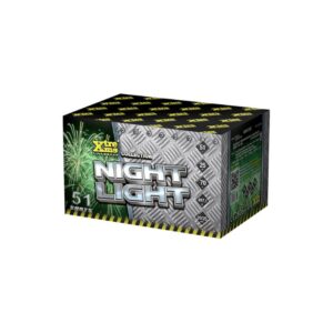 Night Light tűzijáték telep 51 lövéssel, 20/25 mm kaliberrel, 60 másodperces fényshow