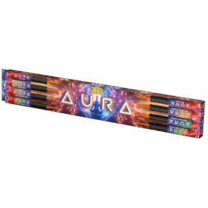 RP49 AURA rakétacsomag – 8 db rakéta, 25 mm és 27 mm kaliber, vörös, zöld, fehér, arany effektekkel