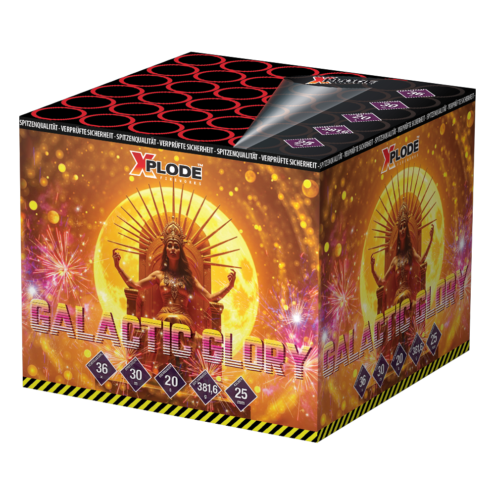 Galactic Glory tűzij&aacute;t&eacute;k telep &ndash; 36 l&ouml;v&eacute;s, 25 mm kaliber
